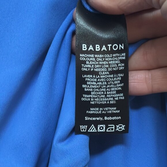 Aritzia Babaton Sapphire Blue Contour VNeck Sleeveless Romper Size M NWT - Picture 8 of 10